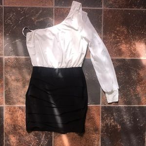 Black and white cocktail dress